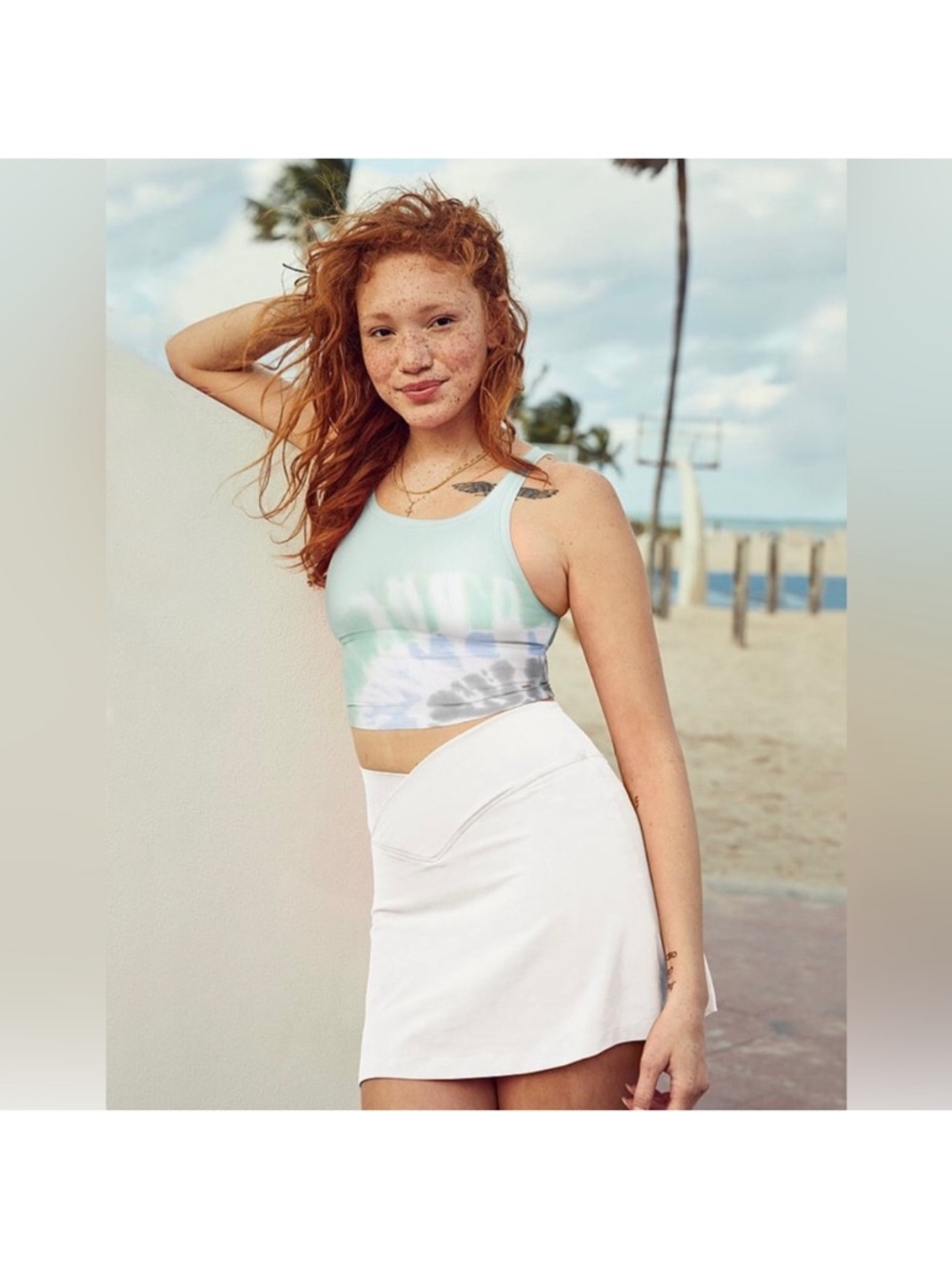 NWT PINK Victoria's Secret White A-Line V-Waist mini Skirt Skort shorts